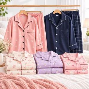 Comfortable women pajamas and night suits online in Pakistan with soft fabrics and practical designs